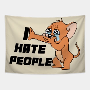 I HATE PEOPLE MOUSE - pixelart Tapestry