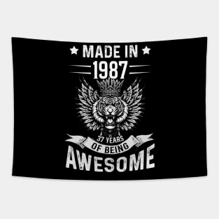 Made In 1987 37 Years Of Being Awesome Birthday Tapestry