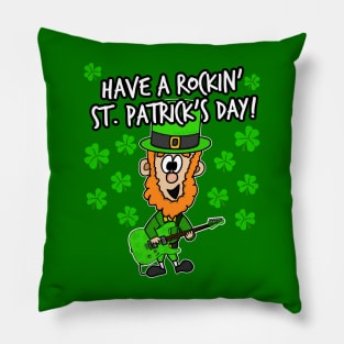 Have A Rockin' St. Patrick's Day Leprechaun Guitar Pillow