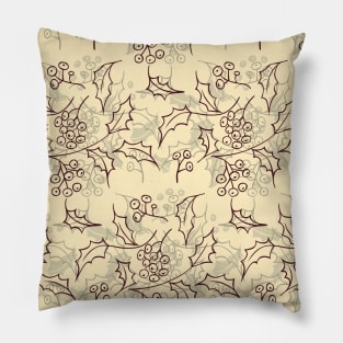 Holly berry Christmas pattern design Pillow