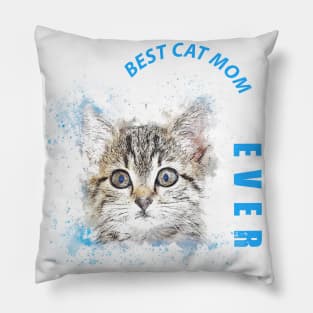 Vintage Best Cat Mom Ever T-Shirt Mother's And Cat Lovers Gift Pillow