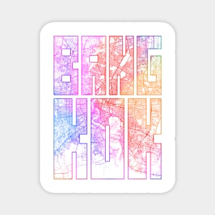 Bangkok, Thailand City Map Typography - Colorful Magnet