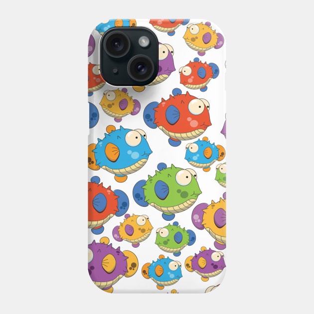 Cute Puffer fish Pattern Phone Case by nickemporium1