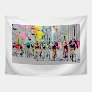 Cycling Down Main Street USA Tapestry