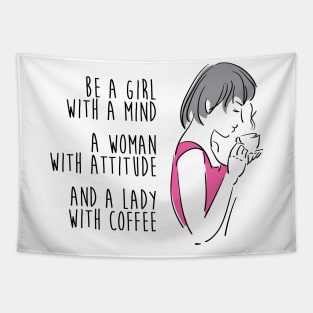 A Lady With Coffee Tapestry