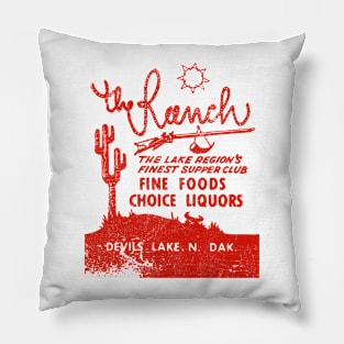 The Ranch, N Dalota  -- Retro Mid Century Aesthetic Pillow