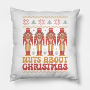 Nutcracker Jamboree: Nuts About Christmas Ugly Sweater Pillow