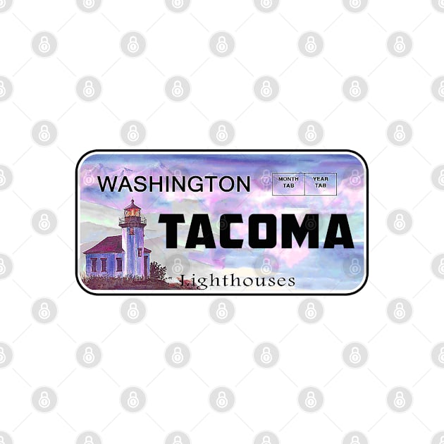 Tacoma Washington License Plate Lighthouses by DD2019