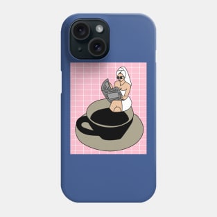 Coffee Cup Bathing Drinking Crazy Phone Case