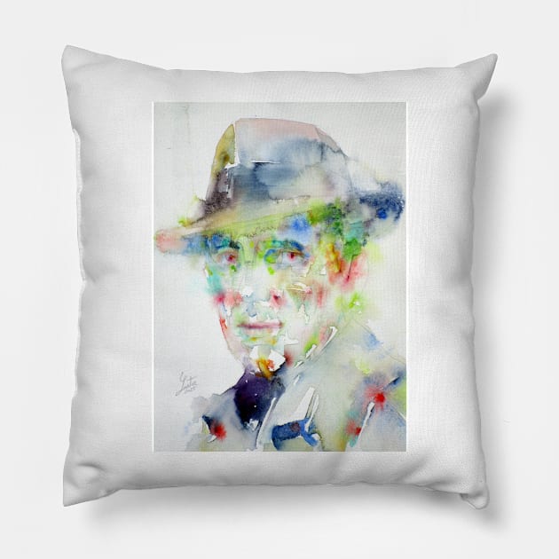 HUMPHREY BOGART watercolor portrait Pillow by lautir