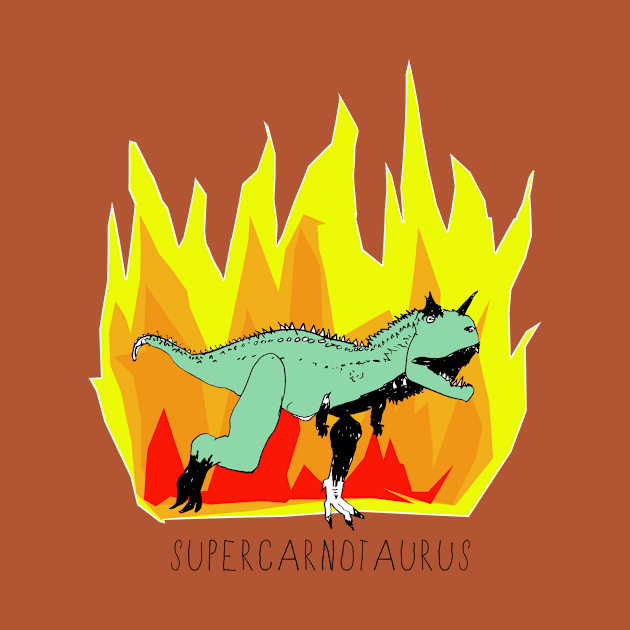 SUPERCARNOTAURUS - dinosaur Power!  with black writing by heyK