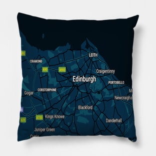 Edinburgh dark blue map Pillow