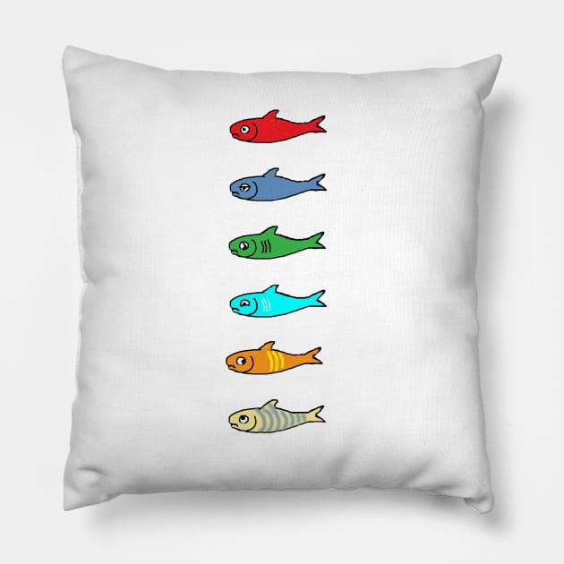 A nice school of fish Pillow by WinstonsSpaceJunk