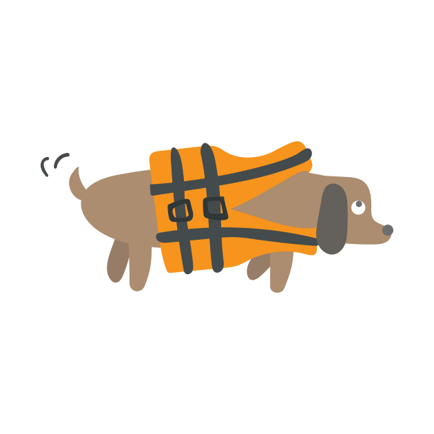 Rescue Dog With Life Jacket by Spindriftdesigns