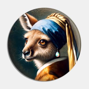 Wildlife Conservation - Pearl Earring Kangaroo Meme Pin