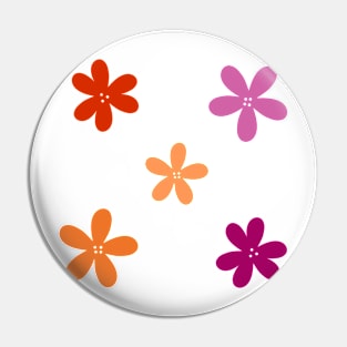 Minimalist Abstract Flowers - Lesbian Pride Pin