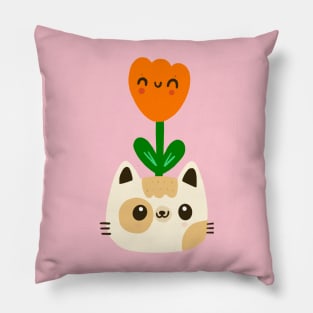 Cat and flower Pillow