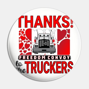 THANK YOU TRUCKERS CONVOY TRUCK FOR FREEDOM -LIBERTE - RED LETTERS Pin