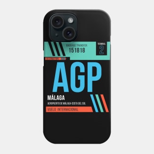 Malaga (AGP) Airport Code Baggage Tag Phone Case