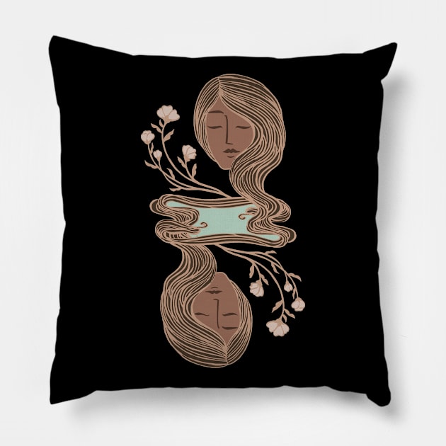 Queen Goddess of Reflection Pillow by Cecilia Mok