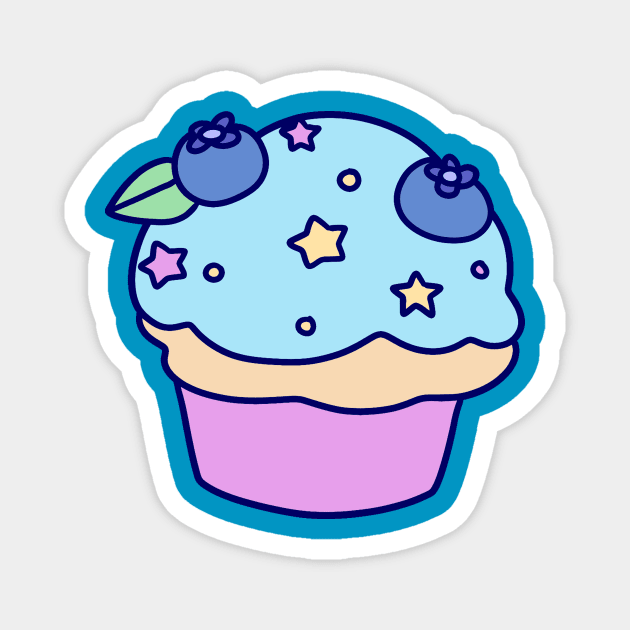 Blueberry Cupcake Magnet by saradaboru