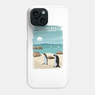 Boulders Beach South Africa Penguin Beach Poster Art Print Phone Case