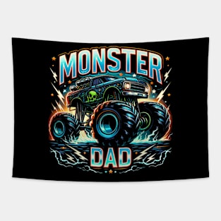 Monster Truck Dad Of The Birthday Boy Monster Truck Tapestry