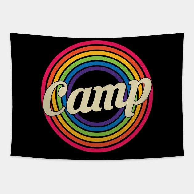 Camp - Retro Rainbow Style Tapestry by MaydenArt