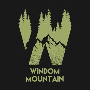 Window Mountain Back Print Design T-Shirt