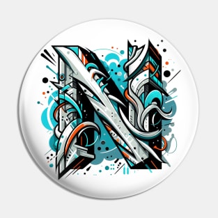 Letter N design graffity style Pin