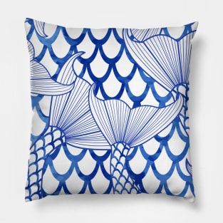 BLUE Mermaid Tail Pillow