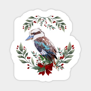 Kookaburra Australian Christmas Wreath Magnet