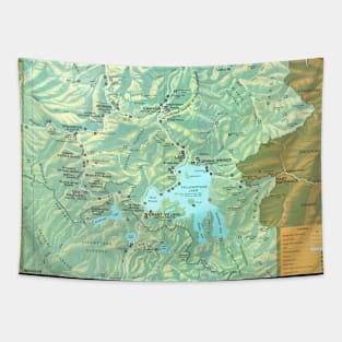 Old Yellowstone National Park Map (1972) Vintage Wyoming Natural Reserve Atlas Tapestry