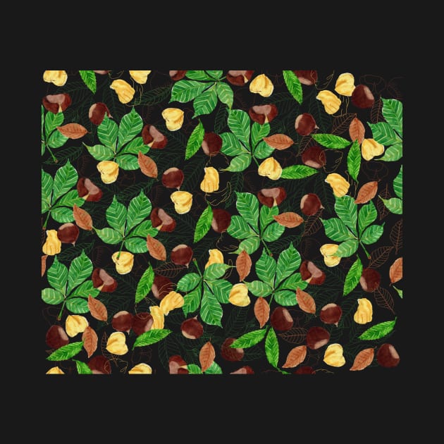 Funny hand-drawn chestnuts pattern by Ellunardegloria