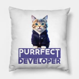 Just a Purrfect Developer Cat Pillow