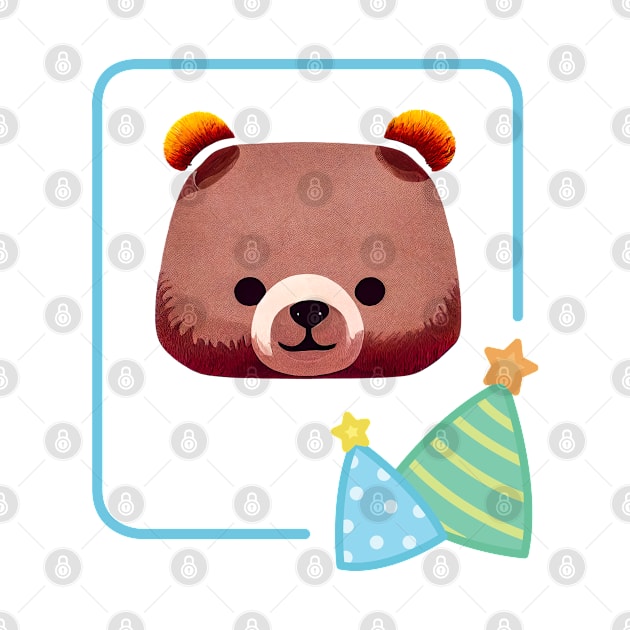 Cute Birthday Party Bear by Bored Art 101