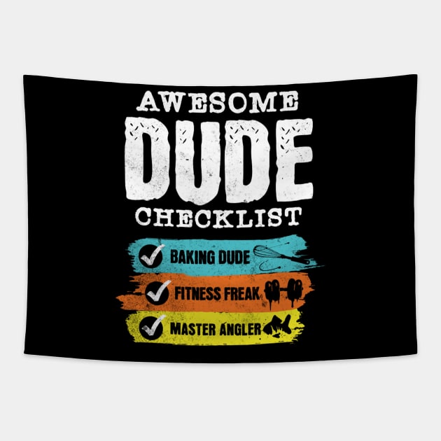 Awesome dude checklist Tapestry by Kami Sayang Sama Jamsah