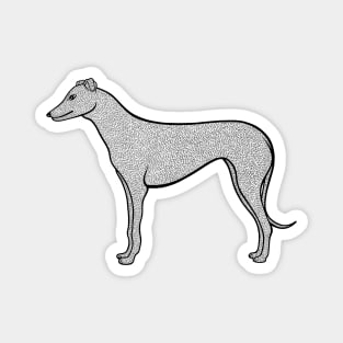 Greyhound Dog Ink Art - detailed cute pet design - on white Magnet