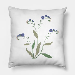 Alaska State Flower Forget Me Not Pillow