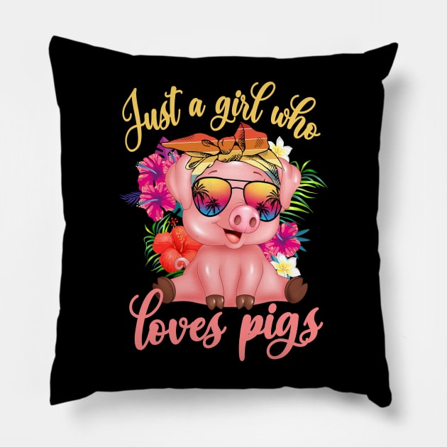 Cute Baby Pig Gift Idea for Girls and Women Pillow by webster