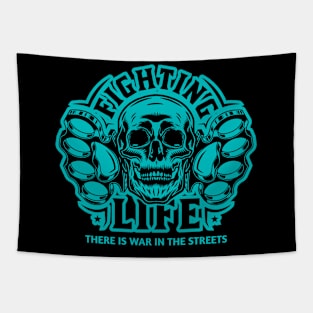 fight skull war Tapestry