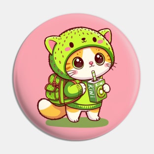 Kiwi Juice Cat Pin