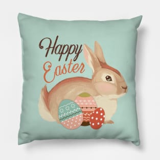 Happy Easter. Cute easter bunny. Rabbit loaf. Pillow