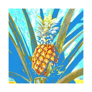 Pineapple Poster Art Blue T-Shirt