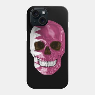 Qatar Flag Skull - Gift for Qatarian With Roots From Qatar Phone Case