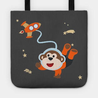 Space monkey or astronaut in a space suit with cartoon style Tote