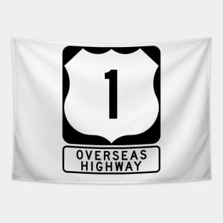 Overseas Highway US 1 Road Sign Tapestry
