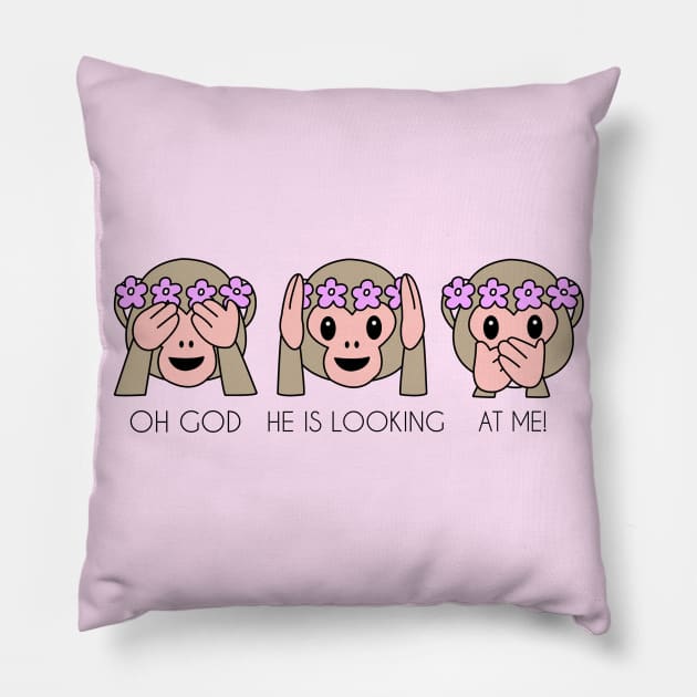 Monkey Emoji Pillow by SuperrSunday