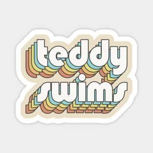 Retro Teddy Swims Magnet