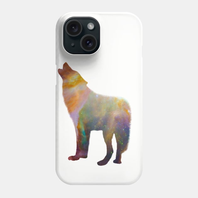 Galaxy Wolf Double Exposure Phone Case by ColorFlowCreations